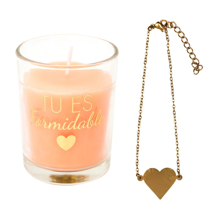 Home Deco Factory Vela Perfumada con Joya Sorpresa Colección Bougie Jazmín Flores Primavera Magnolia