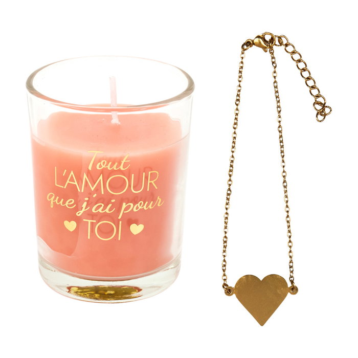 Home Deco Factory Vela Perfumada con Joya Sorpresa Colección Bougie Jazmín Flores Primavera Magnolia