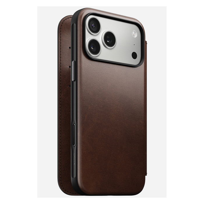 Nomad Folio Leather Rustic Brown H para iPhone 17 Pro Max - Modern Nomad Folio Leather Rustic Brown H para iPhone 17 Pro Max - Modern