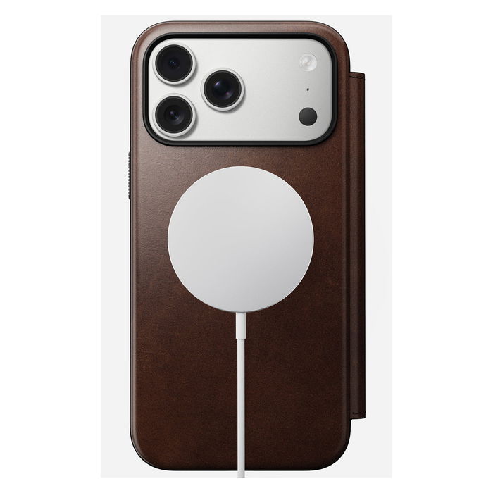 Nomad Folio Leather Rustic Brown H para iPhone 17 Pro Max - Modern Nomad Folio Leather Rustic Brown H para iPhone 17 Pro Max - Modern