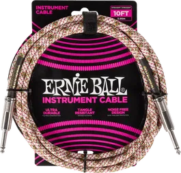 Ernieball Emerald Argyle SS Cable de Instrumento Trenzado Jack-Jack 3 m
