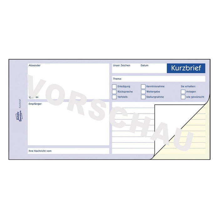 AVERY Zweckform Kurzbrief Formularbuch 1741, 1 unidad AVERY Zweckform Kurzbrief Formularbuch 1741, 1 unidad