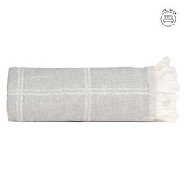 Colcha Cuadros Gris Perla Algodón 250 X 260 cm