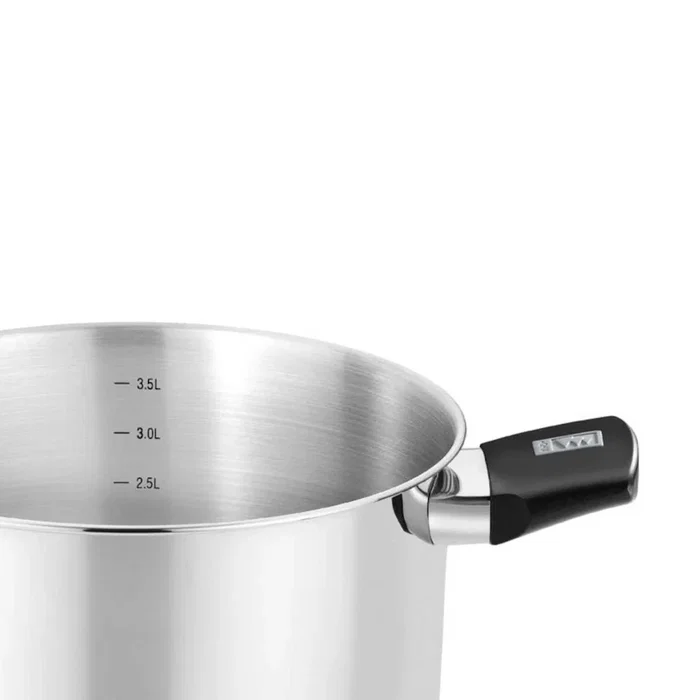 Monix Olla Elité M240224 Acero Inoxidable 24cm 6.5L - Fondo Difusor 4.5mm, Tapa Vidrio, Aptas Inducción