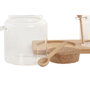 DKD Home Decor Set de 2 Botes de Cristal con Bambú y Accesorios