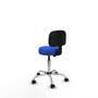 PIQUERAS Y CRESPO Silla Llanos giratoria azul con base cromada