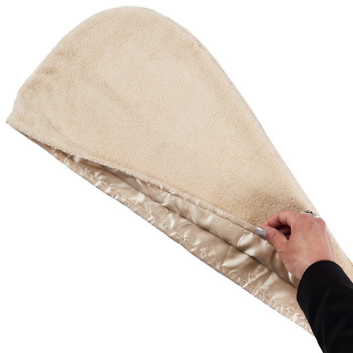 Cosmetic Club Toalla de Microfibra y Satén para el Cabello Antiencrespamiento y Absorción de Humedad