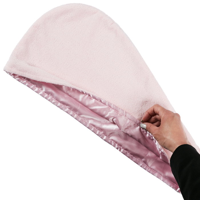 Cosmetic Club Toalla de Microfibra y Satén para el Cabello Antiencrespamiento y Absorción de Humedad