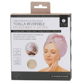 Cosmetic Club Toalla de Microfibra y Satén para el Cabello Antiencrespamiento y Absorción de Humedad