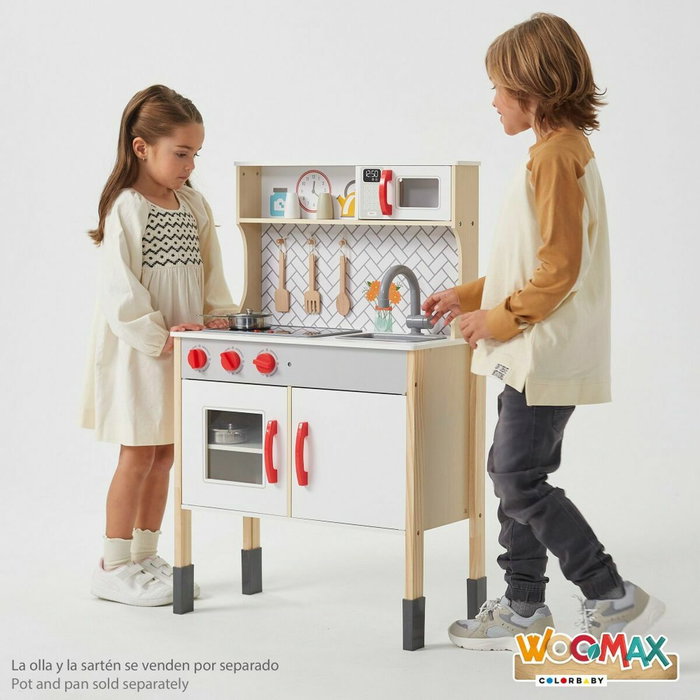 Color Baby Cocina de madera eléctrica Woomax 59,5x30x94,5 cm Color Baby Cocina de madera eléctrica Woomax 59,5x30x94,5 cm