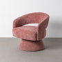 Sillón Giratorio Rosa Tejido-Madera 71 X 68 X 72 cm