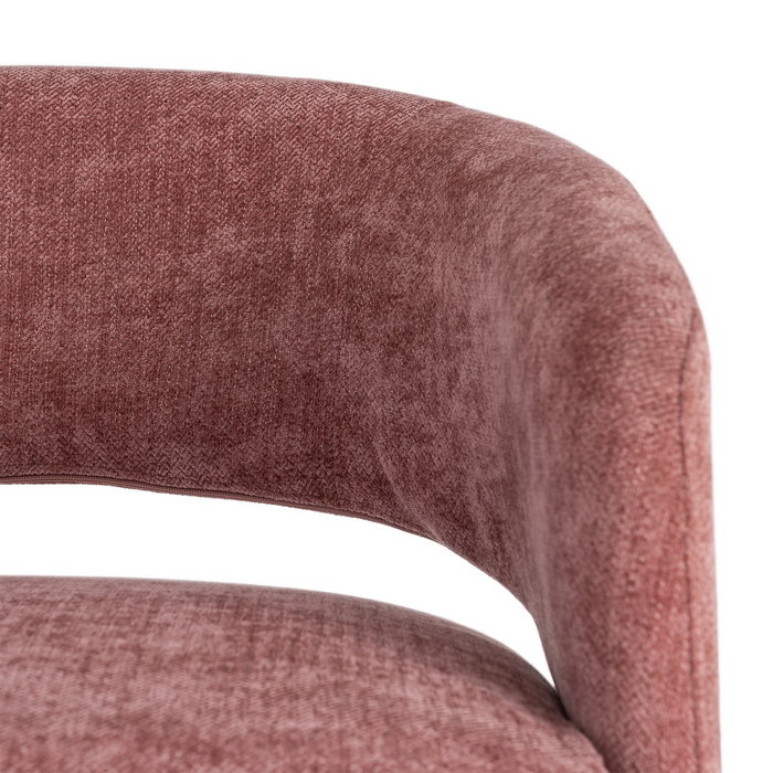 Sillón Giratorio Rosa Tejido-Madera 71 X 68 X 72 cm