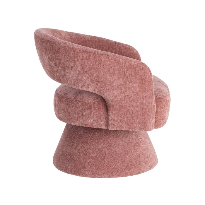 Sillón Giratorio Rosa Tejido-Madera 71 X 68 X 72 cm