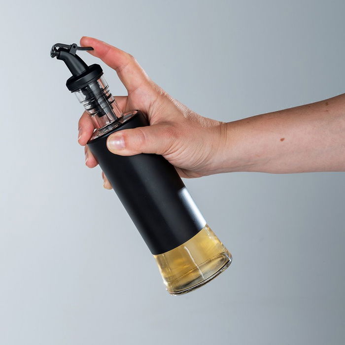 Wenko Aceitera / Vinagrera Boga con Tapón de 1 Clic, Dispensador de Aceite o Vinagre Práctico y Atractivo Diseño
