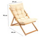 Hanah Home Silla de Jardín My006, Madera de Haya Natural, Marrón y Crema, Acabado Veteado