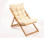 Hanah Home Silla de Jardín My006, Madera de Haya Natural, Marrón y Crema, Acabado Veteado