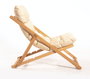 Hanah Home Silla de Jardín My006, Madera de Haya Natural, Marrón y Crema, Acabado Veteado