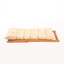 Hanah Home Silla de Jardín My006, Madera de Haya Natural, Marrón y Crema, Acabado Veteado