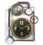 DKD Home Decor Reloj de Pared Hierro y Cristal Dorado
