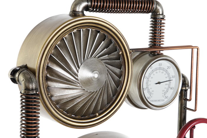 DKD Home Decor Reloj de Pared Hierro y Cristal Dorado