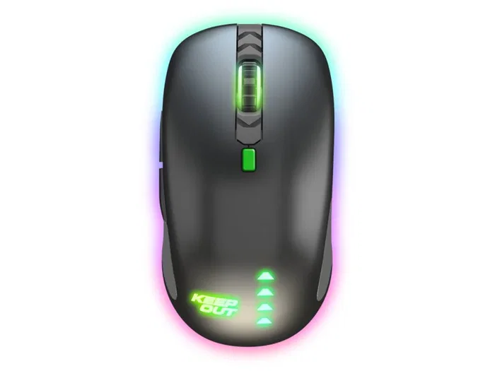 Keep Out Ratón Gaming X9CH Láser Ambidiestro USB 8200 DPI 6 Botones RGB Configurable, Negro/Verde/Gris