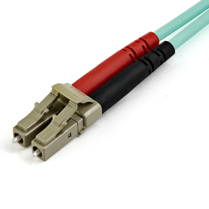 StarTech.com 450FBLCLC7 Cable de Fibra Óptica Multimodo LC/LC OM4 Aqua LSZH 7m - 50/125µm, 100 Gbps, Full Duplex, Compatible con SFP+, QSFP+, SAN, 40GBASE-SR4, 100GBASE-SR10