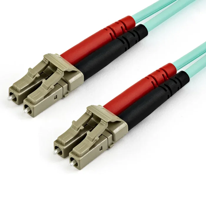 StarTech.com 450FBLCLC7 Cable de Fibra Óptica Multimodo LC/LC OM4 Aqua LSZH 7m - 50/125µm, 100 Gbps, Full Duplex, Compatible con SFP+, QSFP+, SAN, 40GBASE-SR4, 100GBASE-SR10