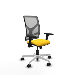 PIQUERAS Y CRESPO Silla de oficina Motilla con Mecanismo Sincro, Asiento Amarillo y Respaldo Gris