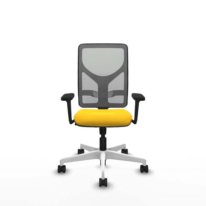 PIQUERAS Y CRESPO Silla de oficina Motilla con Mecanismo Sincro, Asiento Amarillo y Respaldo Gris