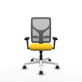 PIQUERAS Y CRESPO Silla de oficina Motilla con Mecanismo Sincro, Asiento Amarillo y Respaldo Gris