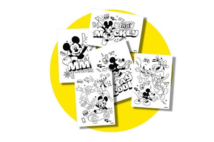 Chicos Pupitre con Banco Mickey 57x73x49 cm incluye 5 láminas