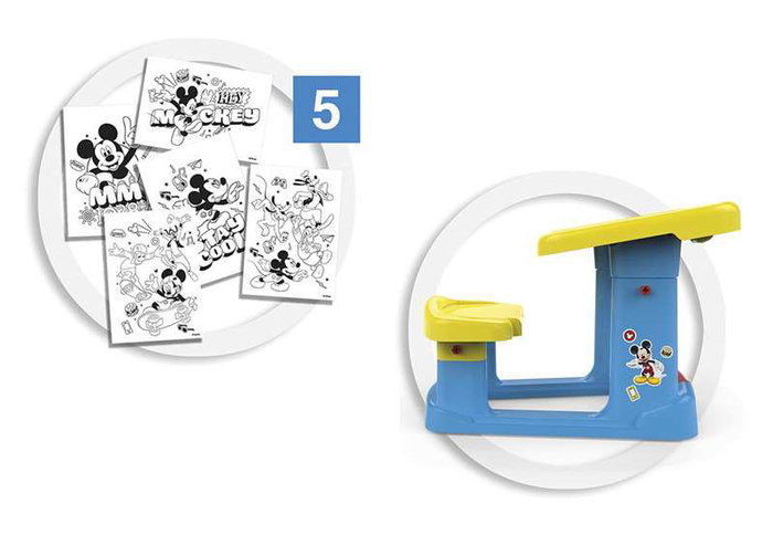 Chicos Pupitre con Banco Mickey 57x73x49 cm incluye 5 láminas