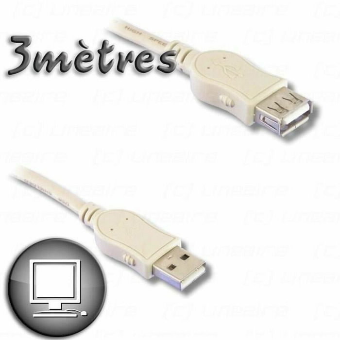 Lineaire Cable de extensión USB 2.0 A macho / A hembra 3m Lineaire Cable de extensión USB 2.0 A macho / A hembra 3m