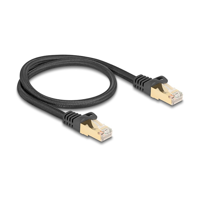DeLOCK Cable de red RJ45 Cat.6A S/FTP 0,5 m Negro