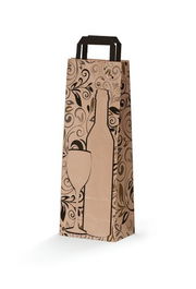 Bolsa De Papel Botella Tv Kraft 14X9X36 Cm Diseño Paquete De 25