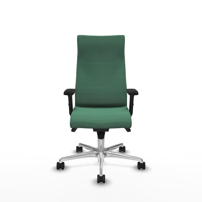 PIQUERAS Y CRESPO Sillón Albacete Verde Esmeralda con Mecanismo Sincro y Base de Aluminio