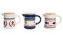 DKD Home Decor Grasera Gres Inox Blue Red Bird Surtido de 3 unidades