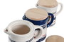 DKD Home Decor Grasera Gres Inox Blue Red Bird Surtido de 3 unidades
