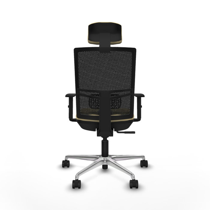 PIQUERAS Y CRESPO Silla de oficina Yunquera con mecanismo Sincro, Crema y Negro