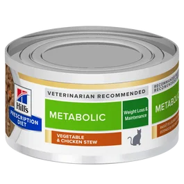 Hill's Hpd Feline Metabolic Estofado de Pollo y Verduras para Gatos 24 Latas x 82 gr