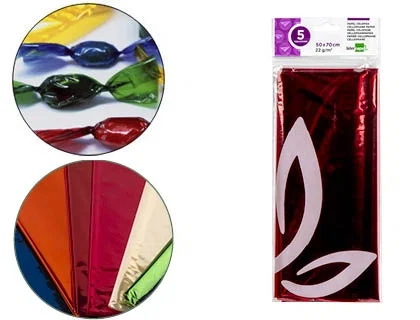 Liderpapel Papel Celofán Rojo 50x70 cm, 22 g/m², Bolsa de 5 Hojas - Para Manualidades Liderpapel Papel Celofán Rojo 50x70 cm, 22 g/m², Bolsa de 5 Hojas - Para Manualidades