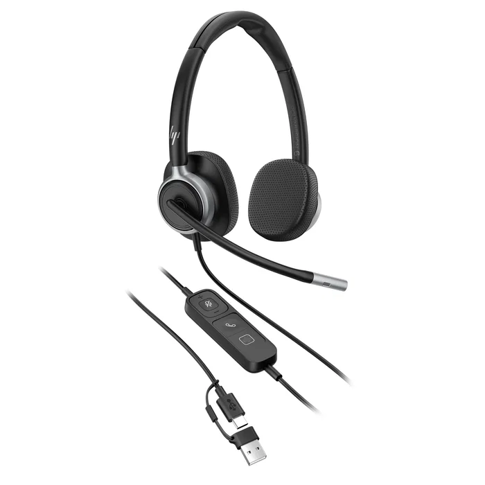 HP Poly Mission 625 Stereo USB Wired Headset Negro