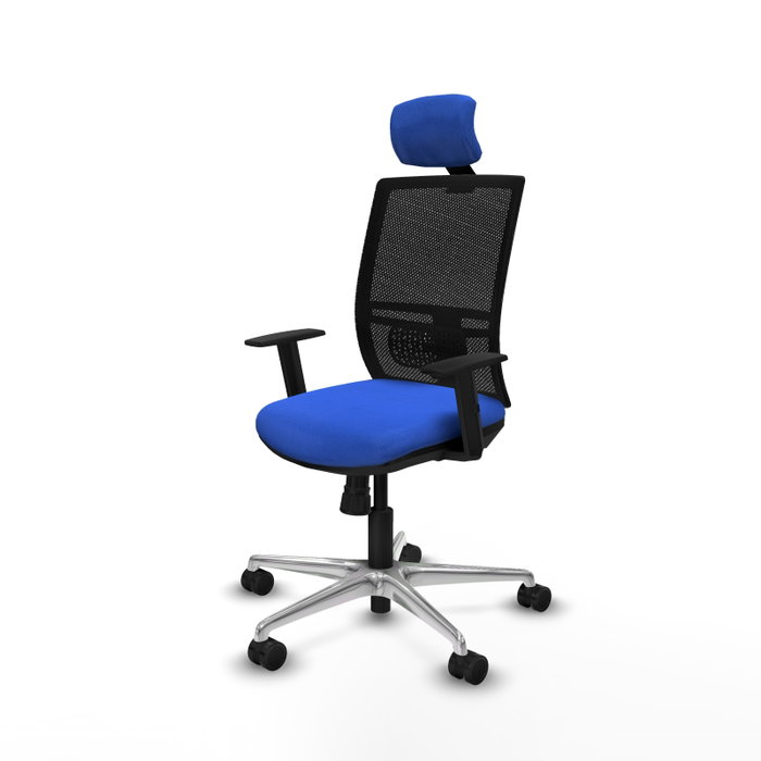 PIQUERAS Y CRESPO Silla de oficina Yunquera con mecanismo Sincro Azul y Negro
