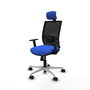 PIQUERAS Y CRESPO Silla de oficina Yunquera con mecanismo Sincro Azul y Negro