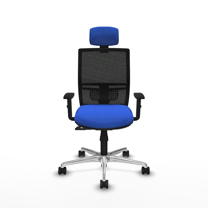 PIQUERAS Y CRESPO Silla de oficina Yunquera con mecanismo Sincro Azul y Negro