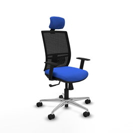 PIQUERAS Y CRESPO Silla de oficina Yunquera con mecanismo Sincro Azul y Negro