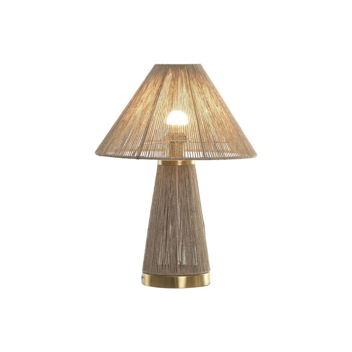 DKD Home Decor Lámpara de Sobremesa de Ratán Marrón 35x35x48 cm