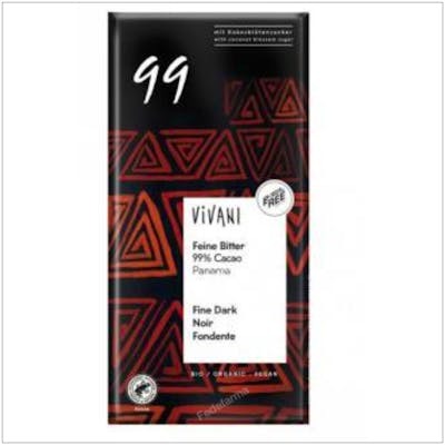 VIVANI Chocolate Negro 99% Panama Azucar Coco 80Gr Vegan BIO Rainforest Plastic Free VIVANI Chocolate Negro 99% Panama Azucar Coco 80Gr Vegan BIO Rainforest Plastic Free