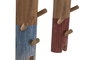 DKD Home Decor Perchero de Pared Antique Marino Dandou 26, Madera Reciclada, Colores Azul y Rojo, 10 x 75 x 12 cm, 2 Unidades