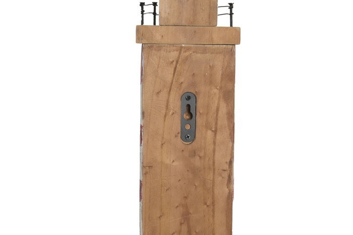 DKD Home Decor Perchero de Pared Antique Marino Dandou 26, Madera Reciclada, Colores Azul y Rojo, 10 x 75 x 12 cm, 2 Unidades